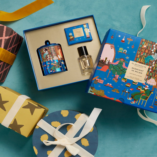 MIDNIGHT IN MILAN | Saffron & Rose | Candle, Parfum Gift Set