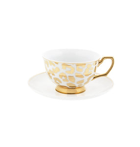 Teacup & Saucer LOUIS LEOPARD GOLD