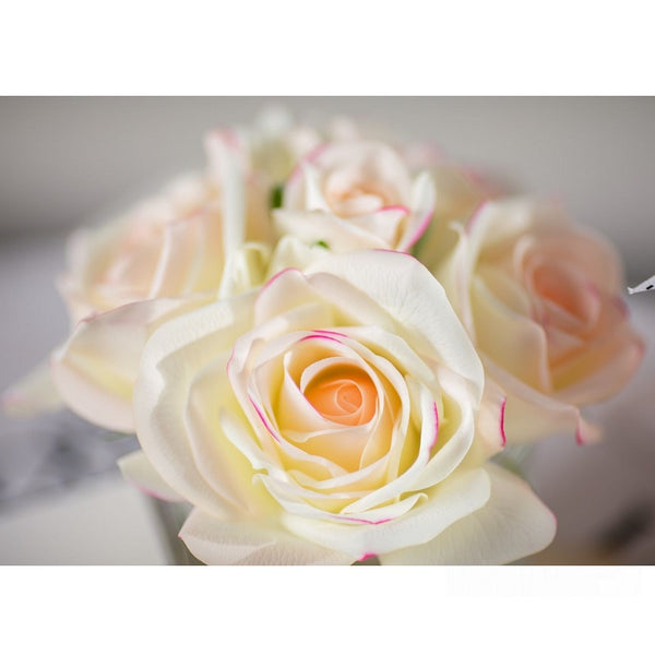 Perfumed Natural Touch 5 Roses | Black - Pink Blush