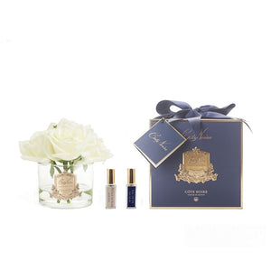 Perfumed Natural Touch 5 Roses | Clear & Gold Badge - Ivory White