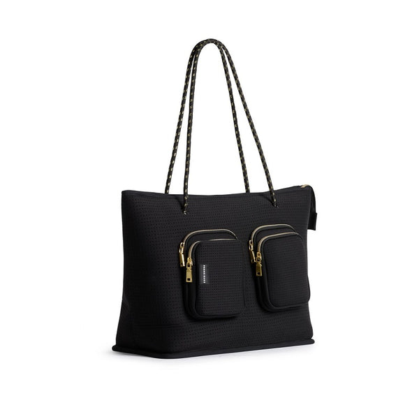 Neoprene Tote Bag | The Bec Bag Large - Rebecca Judd x Prene (Black / Gold)