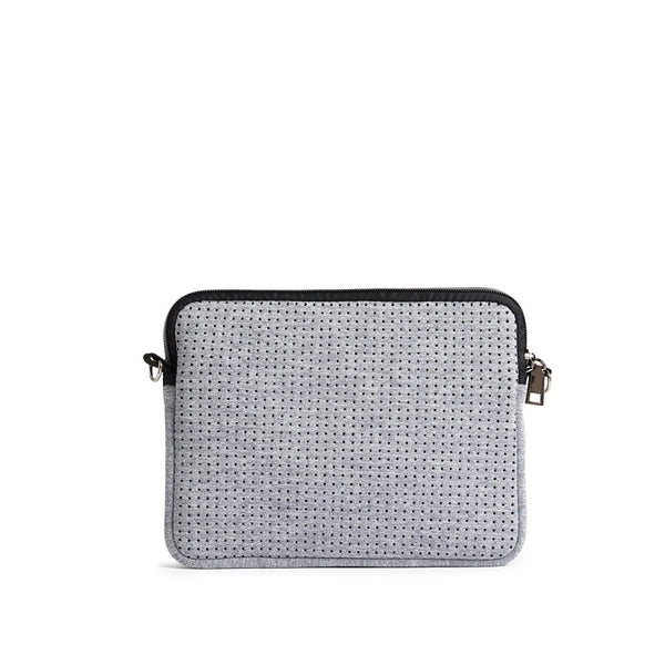 Neoprene Crossbody Bag | The Pixie Bag (Light Grey Marle)