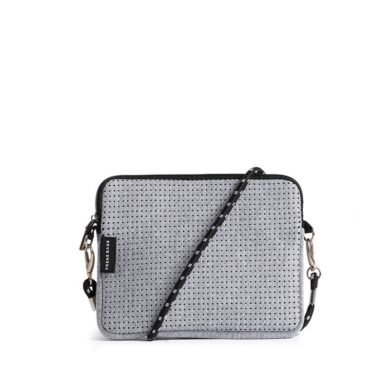 Neoprene Crossbody Bag | The Pixie Bag (Light Grey Marle)