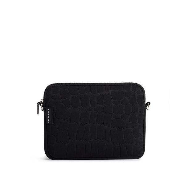Neoprene Crossbody / Hand Bag | The Wild Pixie Bag (Black Croc)