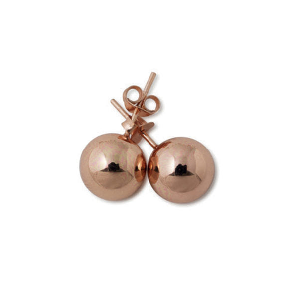 Ball Studs Earrings (Various Sizes) - Rose Gold