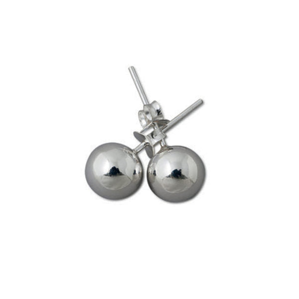 Ball Studs Earrings (Various Sizes) - Silver