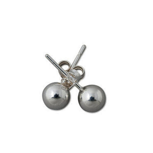 Ball Studs Earrings (Various Sizes) - Silver