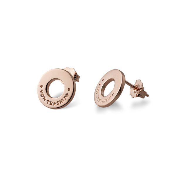 Von Treskow Disc Studs Earrings - Rose Gold