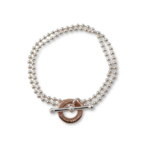 Double Strand Bracelet With VT Disc - Rose Gold