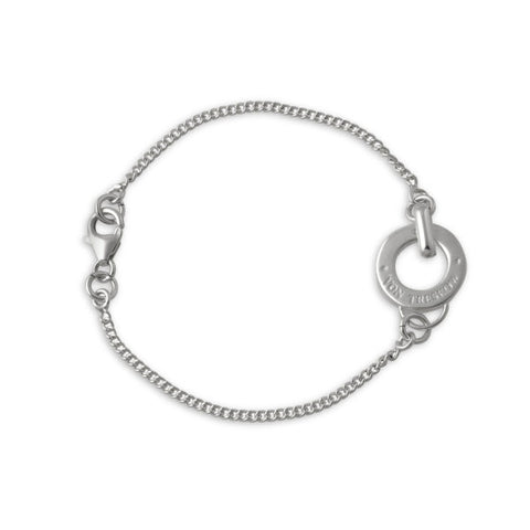 Curb Bracelet with Von Treskow Disc - Silver