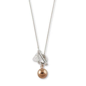 Box Chain Necklace With Ball - Rose Gold